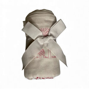 Janie and Jack White Pink Elephant Print Swaddle Blanket Baby Shower Animals